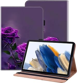 BOLELAW Hülle für Samsung Galaxy Tab S7 FE 12.4 Zoll 2021 (SM-T730/T733) – PU Leder Folio Case mit Stifthalter, Kartenschlitz & Standfunktion, Lila Rose