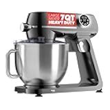 Gourmia Digital Stand Mixer - 7 QT Tilt-Head Kitchen Mixer with LED Timer, 10 Speeds, Stainless Steel Bowl, Attachments Included, 800W, Silver