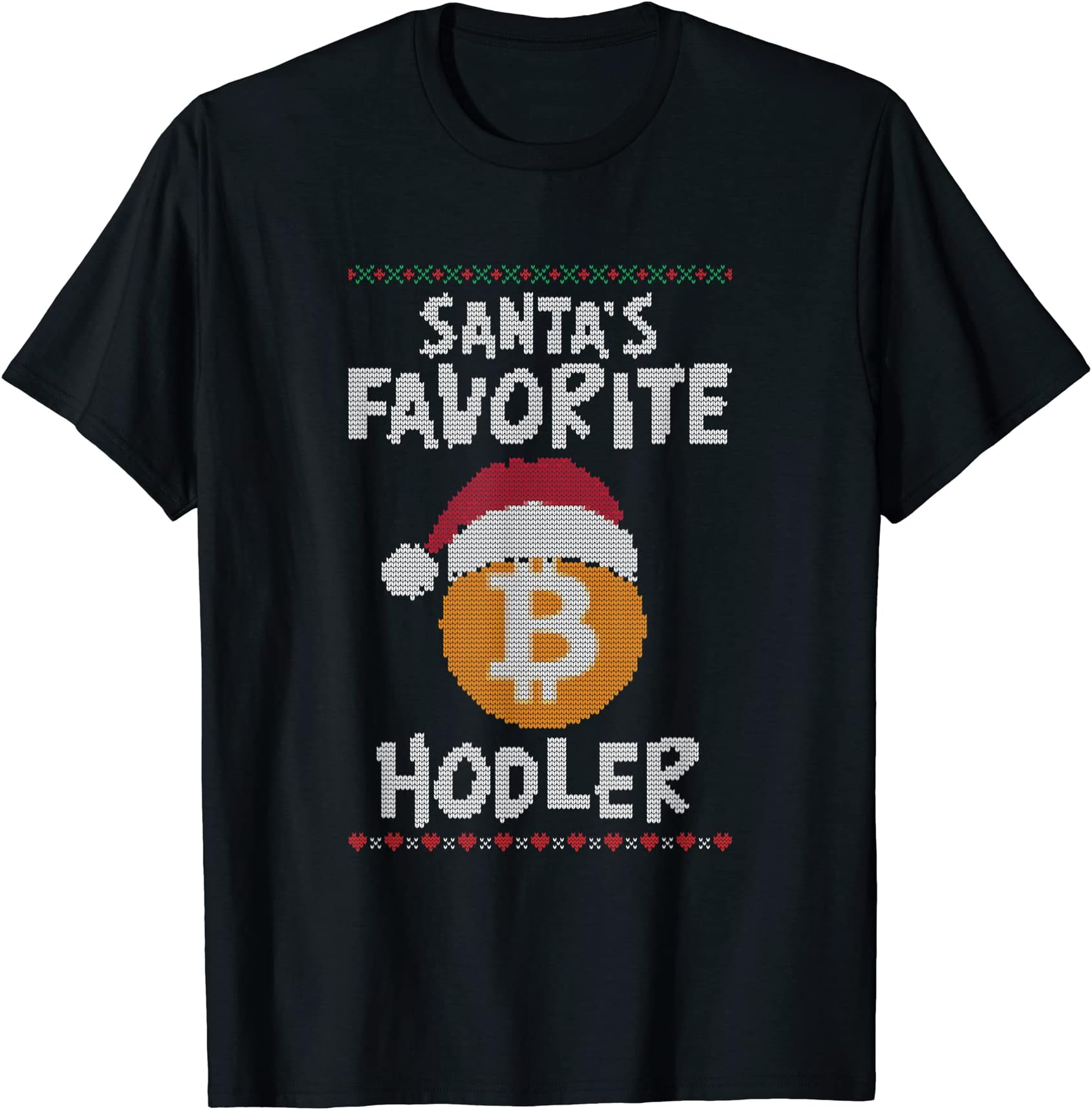 Santa Favorite Hodler Bitcoin Xmas Crypto Christmas Humor T-Shirt
