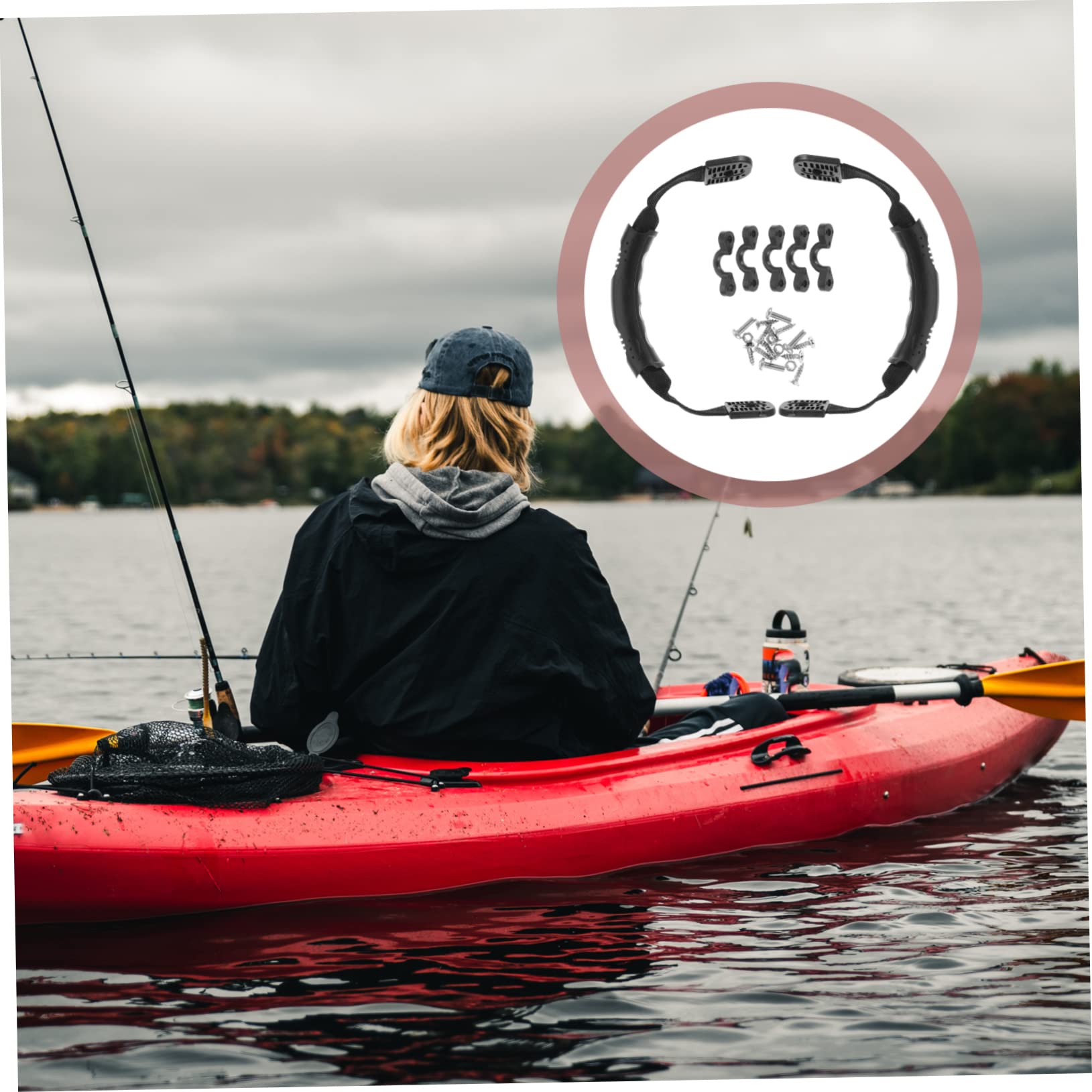 Totority Kayak Supplies 21pc Canoe Kayak Handle Set Buckles Non-Slip Stable Grip