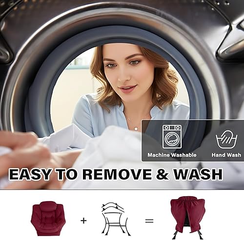 Miniatura 6 de Tiita - Sillón reclinable con otomana, grande, moderno, silla de ocio, de lectura, con reposapiés, para dormitorio, sala de estar, dormitorios,