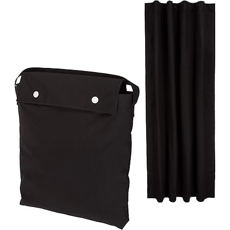 Amazon Basics Portable Travel Window Blackout Curtain Shade with Suction Cups - 50" x 78", Black