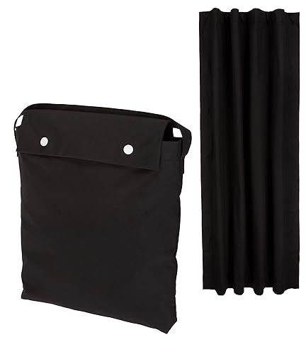 Cortina de oscurecimiento portátil Amazon Basics con ventosas, 50" x 78", 1 paquete, negro