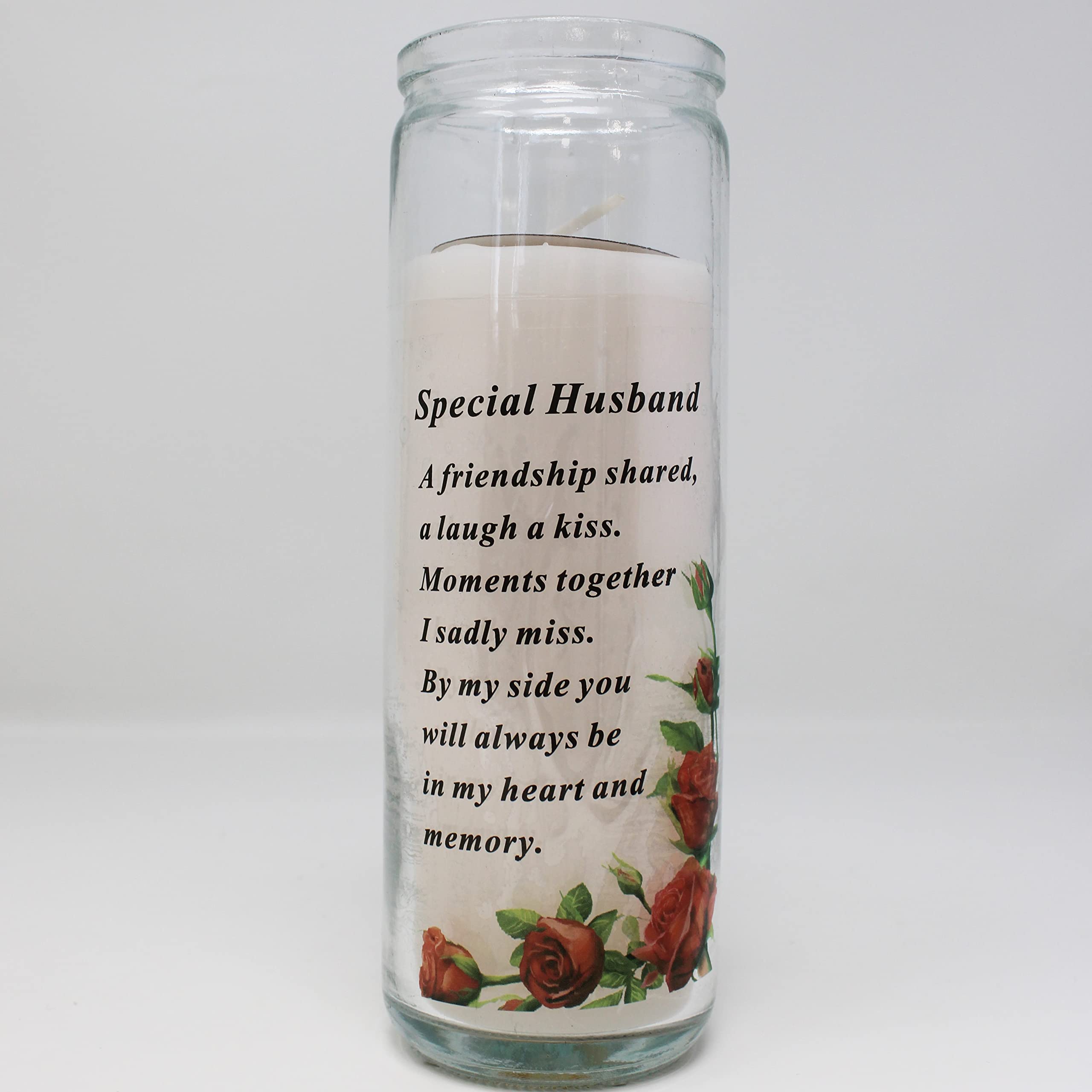 David Fischhoff Memorial Sentiment Graveside Glass Candle - Special Husband