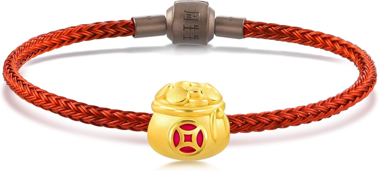 CHOW SANG SANG 999 24K Solid Gold Money Bag Charm Blessing