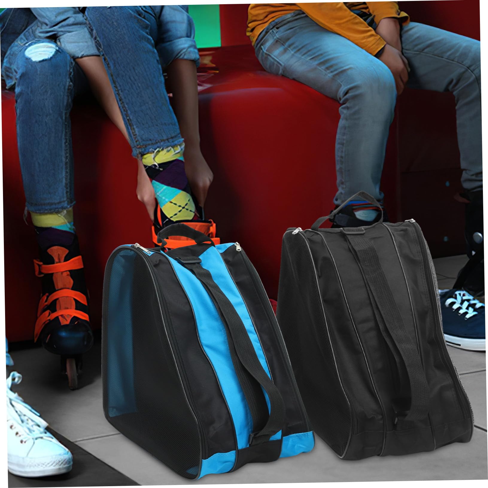 SUPVOX Borsa Porta Pattini a Rotelle 2 Pezzi in Oxford, Nero, Portatile | Pattini su Rotelle e Ghiaccio, Uso Outdoor, Semplice Pulire, Design Semplice e Pratico