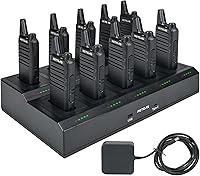 Retevis RT22 Walkie Talkies 10 Pack with 10-Way Gang Charger | Long Range Rechargeable 2-Way Radios for Office School Daycare