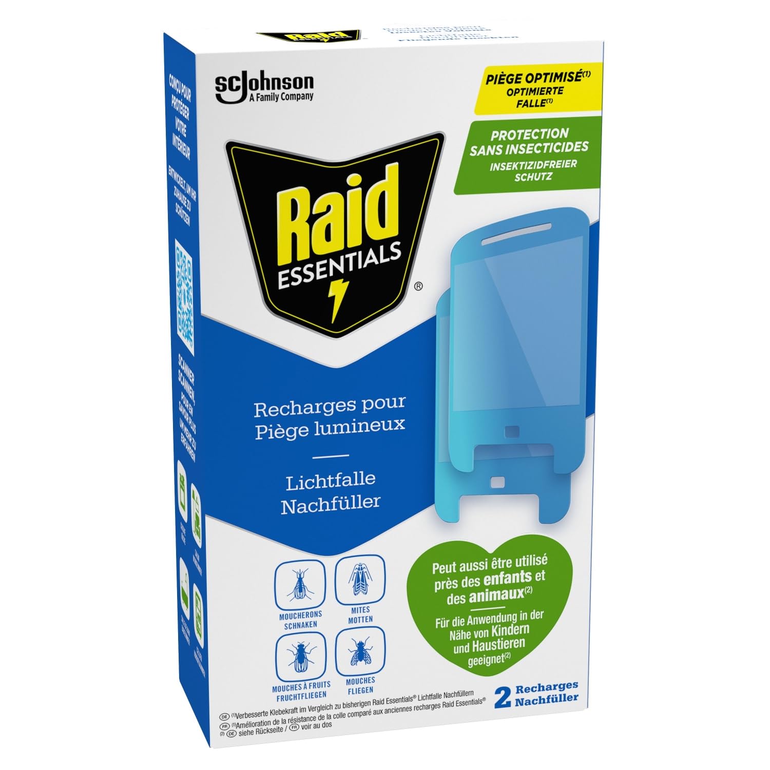 Raid Essentials 2x Lichtfalle Nachfüller für Fliegen und Motten, 2er Pack – Ansicht 2
