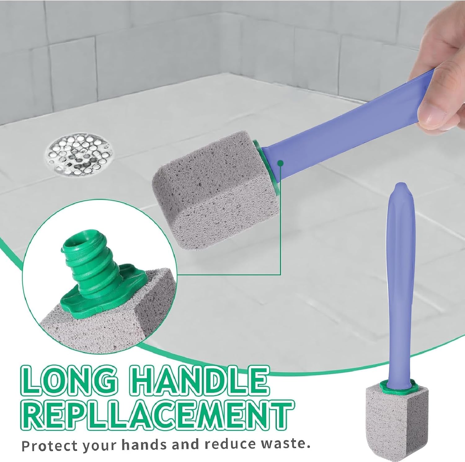 Pack of 10 Pumice Stone Toilet, Cleaning Block Toilet with 2 Handles, Pumice Stone Toilet Cleaner, Stubborn Limescale in the Toilet Remove and Urine Stone, for Bathrooms, Toilets, Kitchens, Swimming image 5