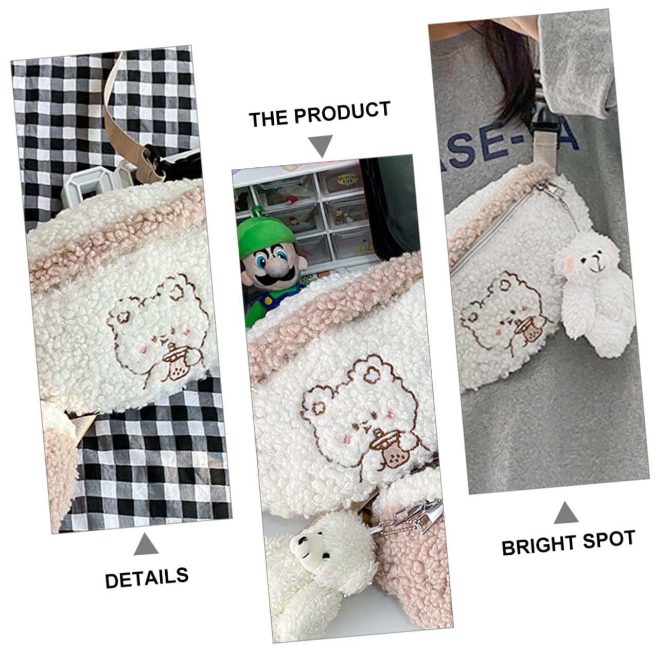 GALPADA Riñonera De Peluche Para Crossbody Billetera Para Niños Bolsa De Almacenamiento De Cintura Monederos Para Niños Cartera De Bolso Para Niñas Felpa
