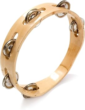 Percussion Plus PP875 Headless Tambourine, Brown, Silver, 8 inch