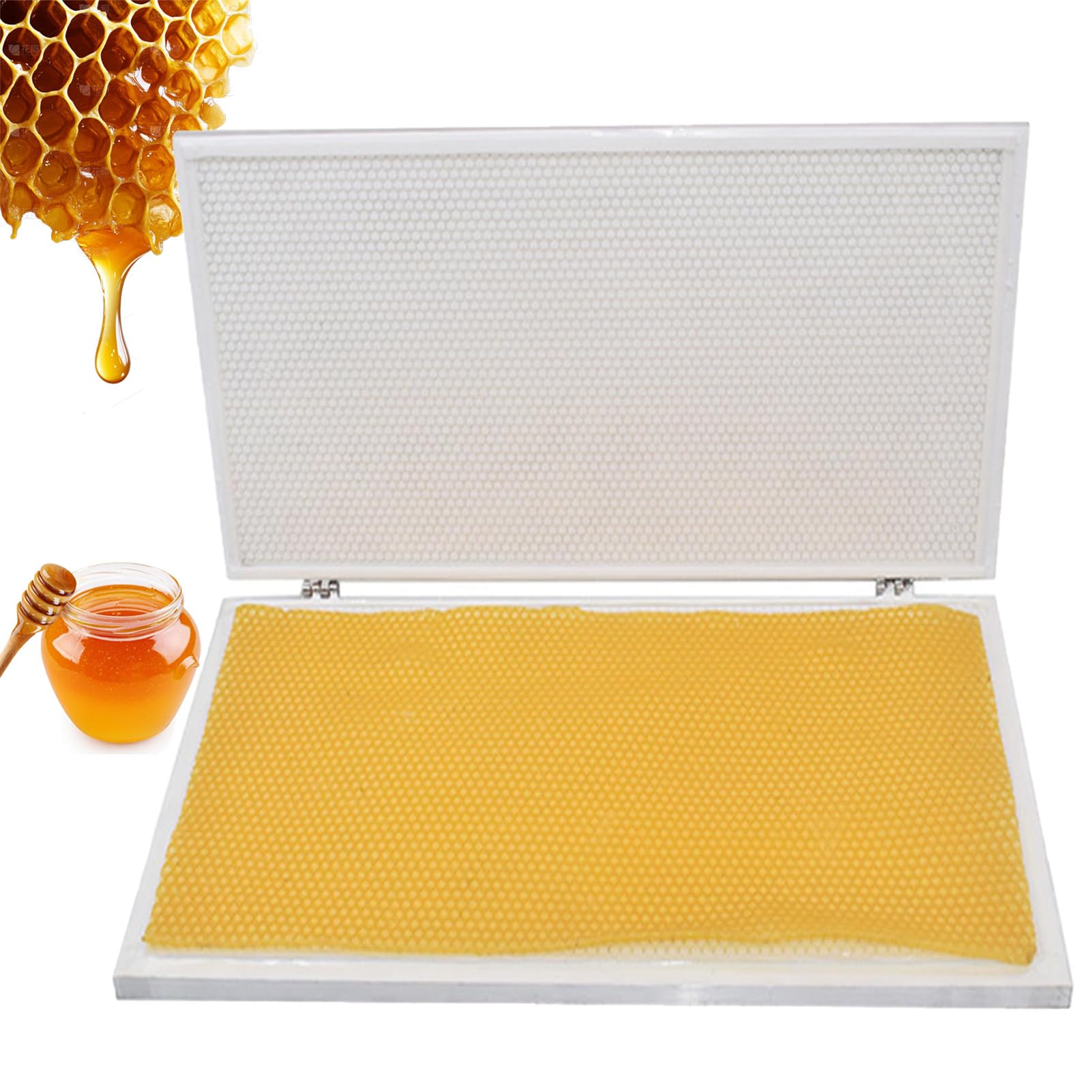 Eoweiot Beeswax Foundation Machine for Beekeeping, Easy Demoulding with Silicone Embossing Sheet Mold (4.9mm)