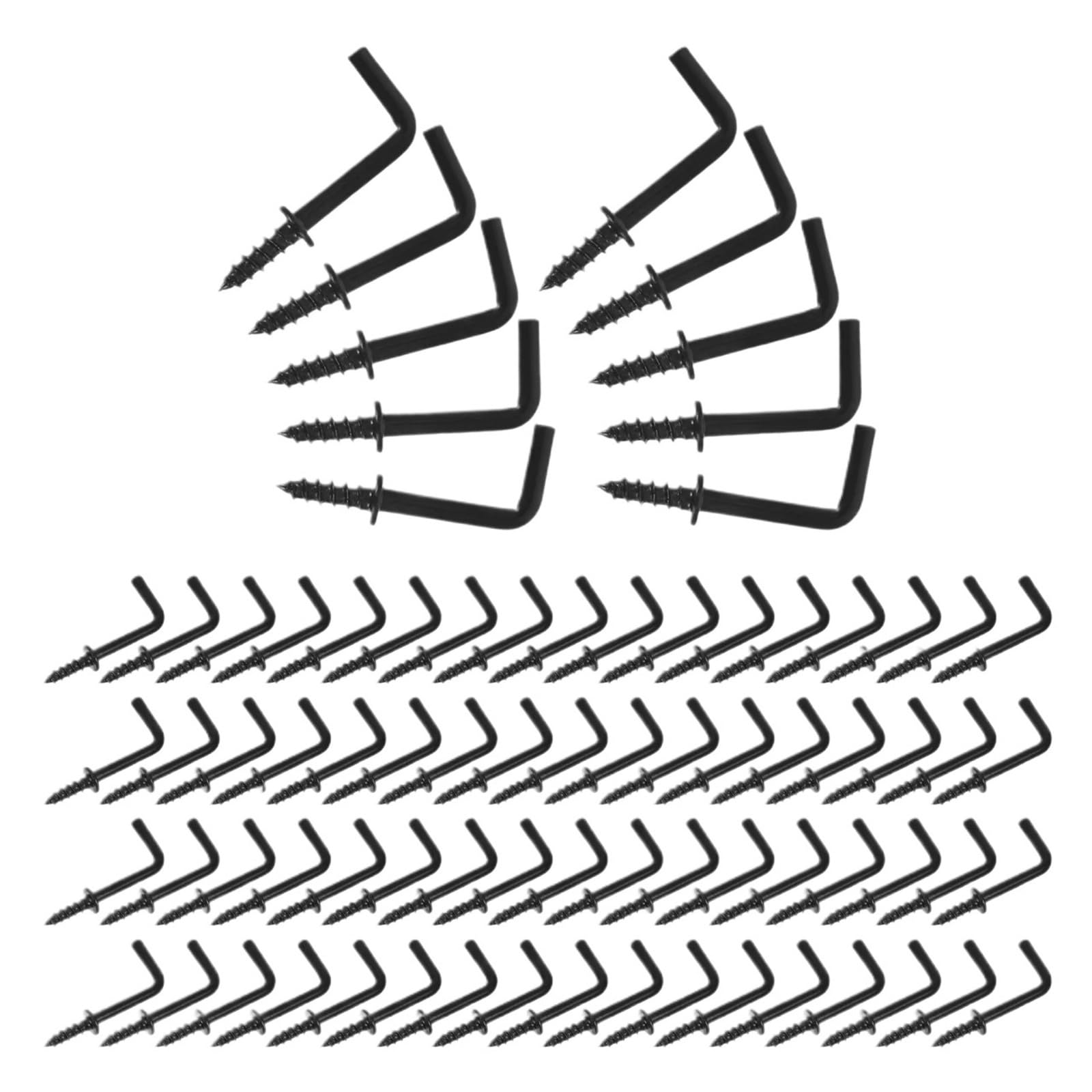 CIGPKLO L Shaped Hooks Screw 300Pcs L Shaped Screw Hooks Right Angle Iron for Wall Hanging Self Tapping Hardware Tiny Hangers