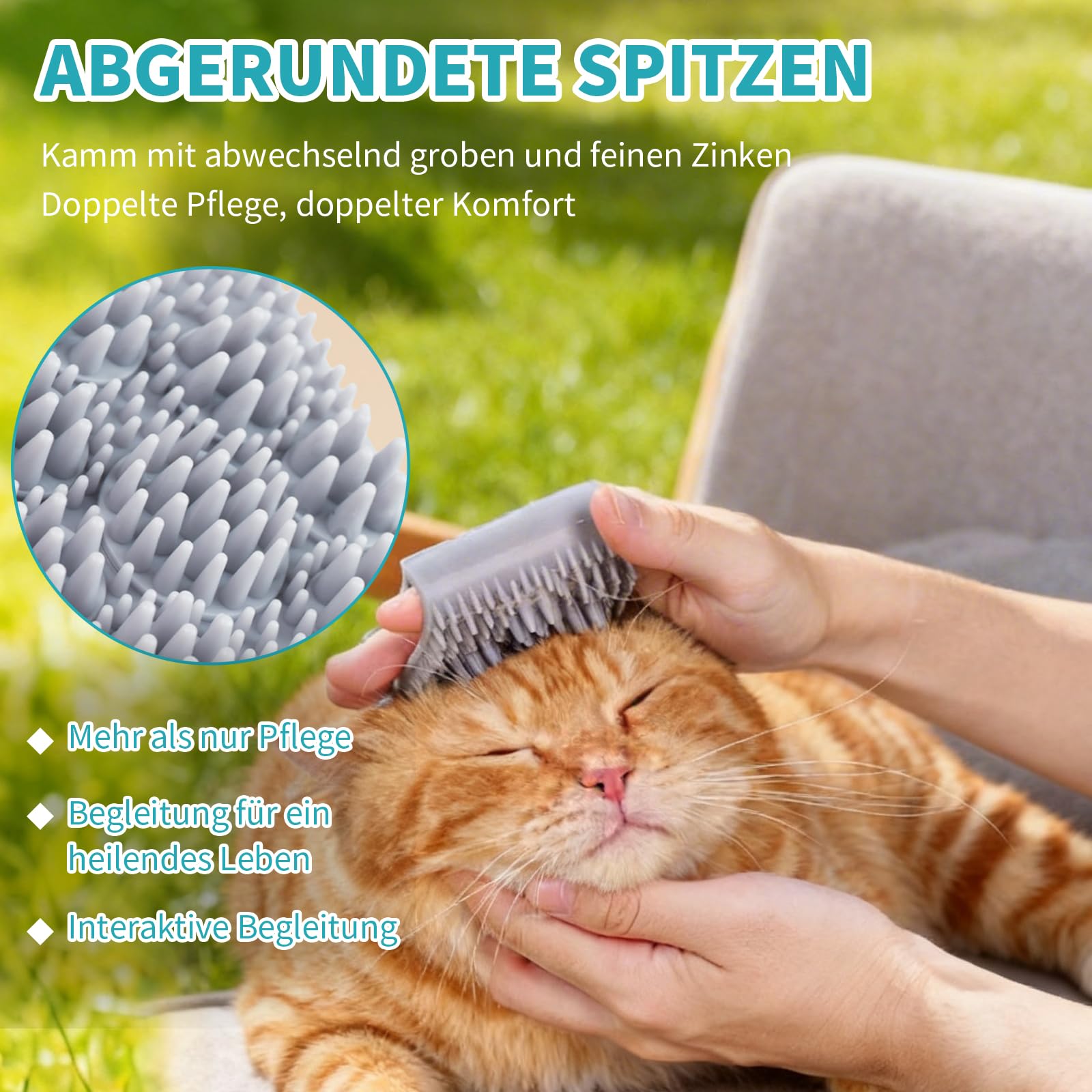 Set di 2 spazzole per cani e gatti, spazzola morbida in silicone per districare il pelo e spazzola massaggiante con impugnatura ergonomica, per cani e gatti a pelo lungo e corto