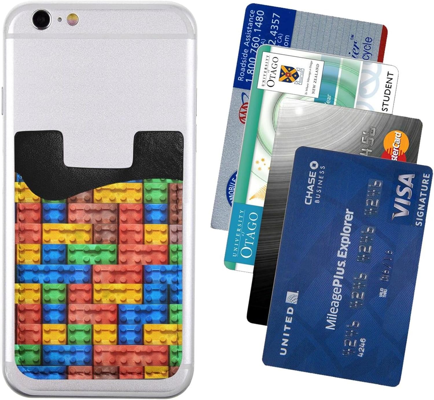 Colorful Brick Phone Card Holder Leather Slim Phone Wallet image 2