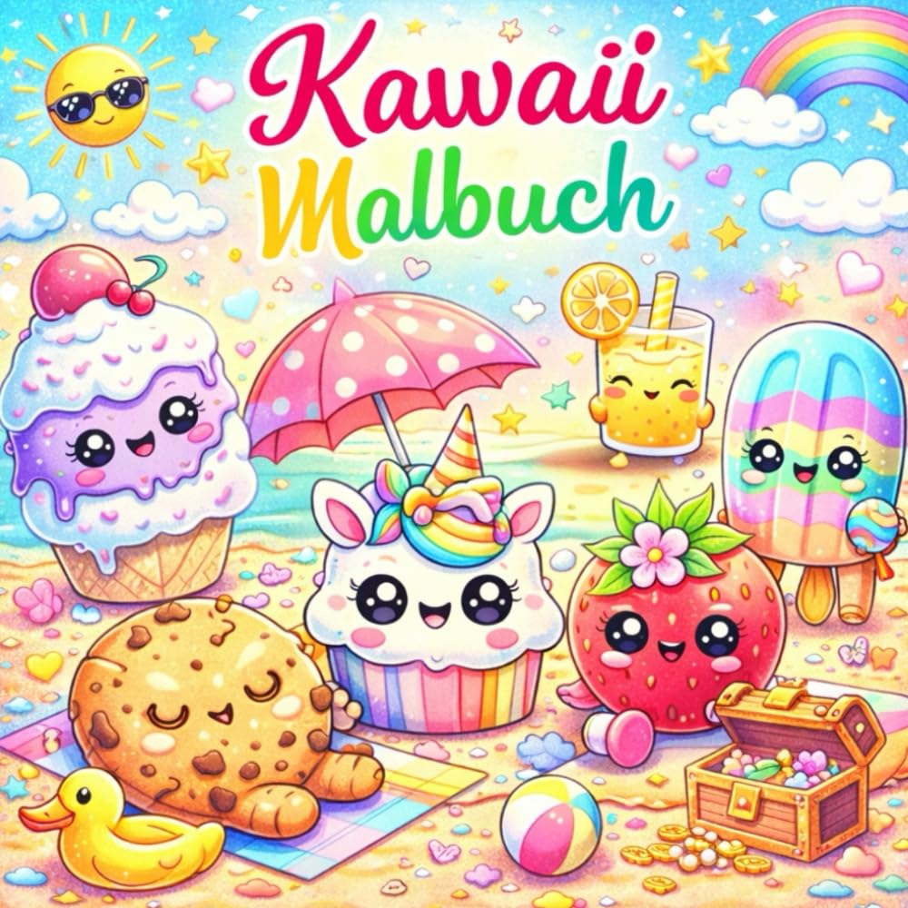 Kawaii Malbuch – Süße Berufe & Hobbys: Über 40 niedliche Kawaii Figuren zum Ausmalen – Süßes Malbuch für Kinder