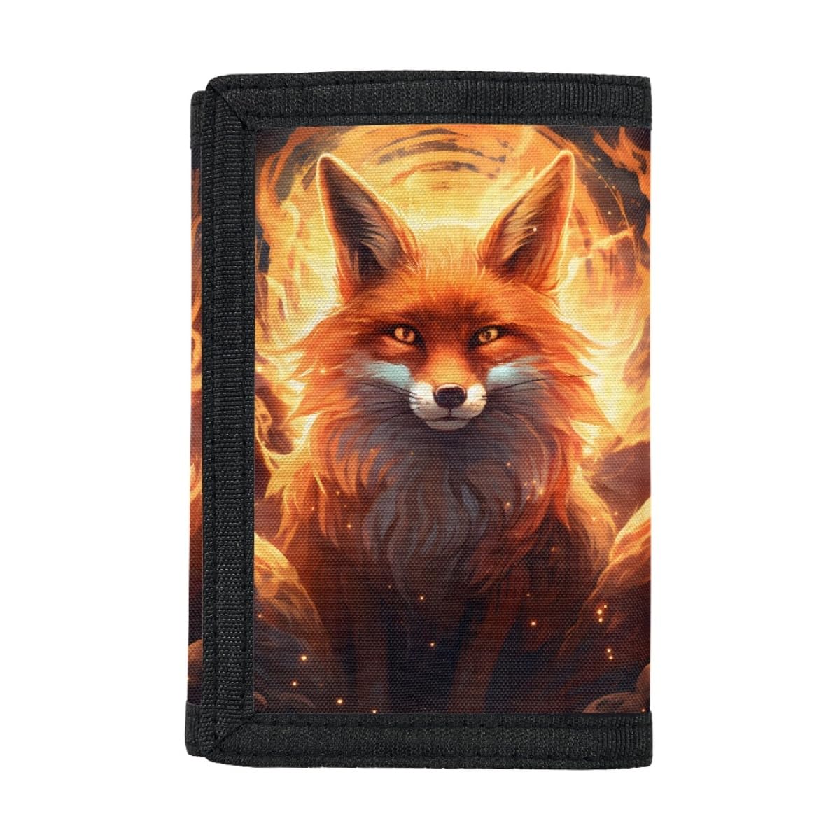 Kids Boys Girls Wallet Trifold Youth Wallet Coin Pocket Card Holders Animal Wallets Money Organizer,Fire Moon Fox