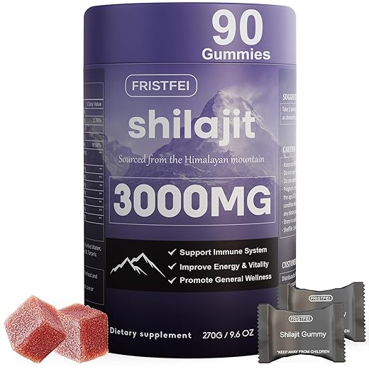Pure Himalayan Shilajit Gummies for Men & Women - 100% Natural & Organic | 85+ Trace Minerals & Fulvic Acid | 90 Count | Individually Packaged