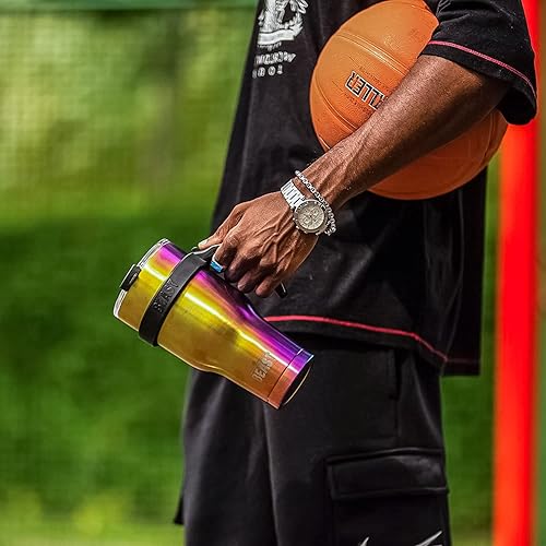 Miniatura 4 de Vaso de acero inoxidable BEAST con aislamiento al vacío de doble pared, para café o bebida fría, termo de viaje, 30 onzas (arcoíris)