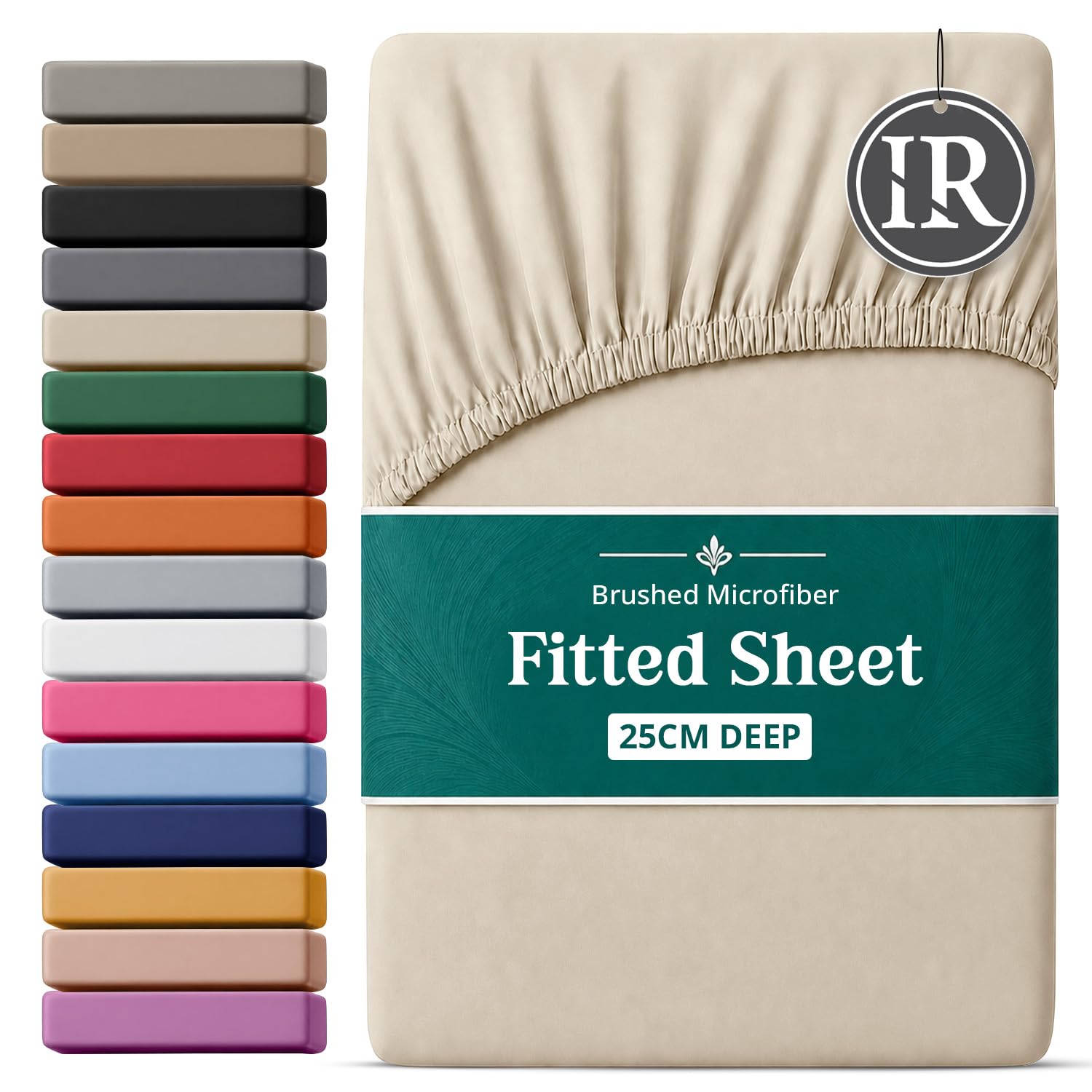 Imperial Rooms Small Double Fitted Sheet 120x190cm, Cream - 25CM Deep