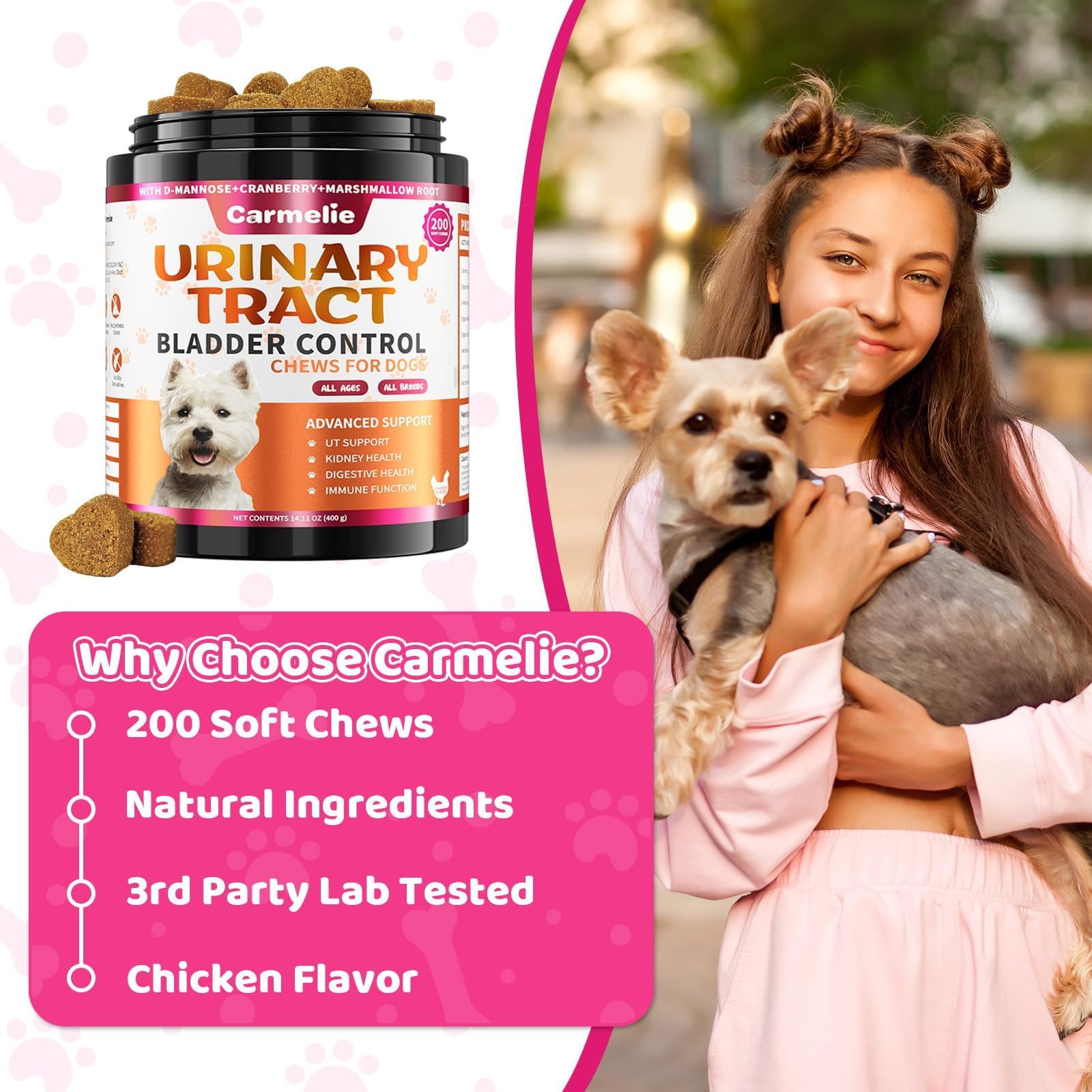 Cranberry for Dogs, Dog Urinary Tract & Bladder Support + D-Mannose, 200ct — Amazon image 7