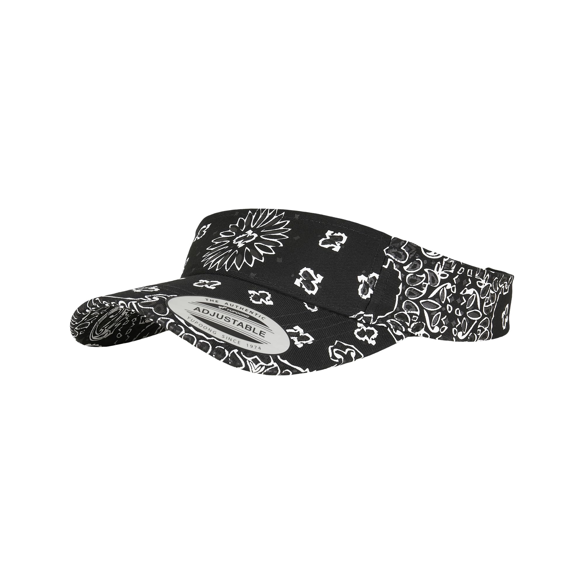 Flexfit Unisex Visor Bandana Print Baseballkappe, Black, one Size