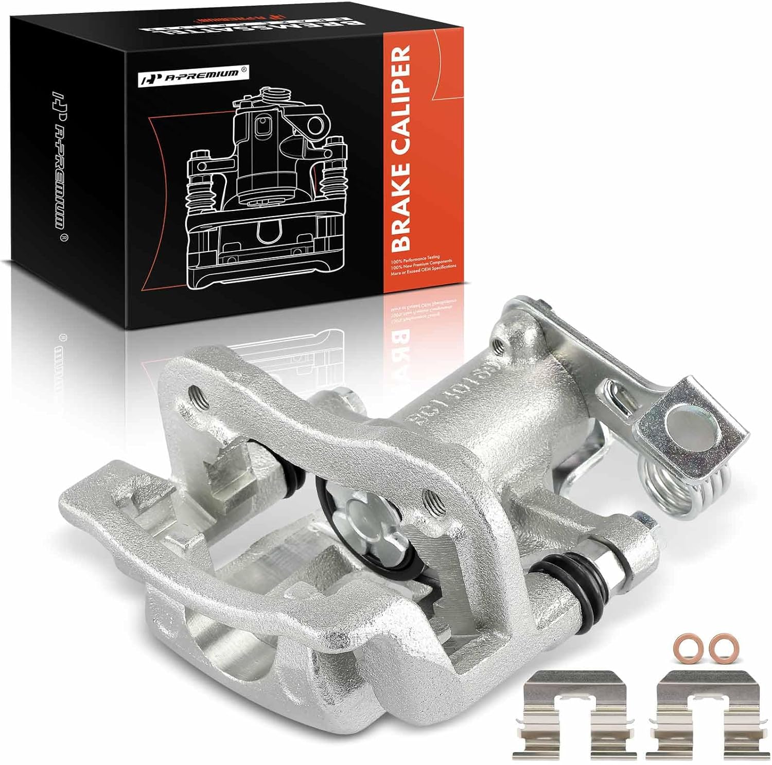 A-Premium Disc Brake Caliper Assembly with Bracket Compatible with Select Kia Models - Rio 2012 2013 2014 2015 2016 2017 - Rear Left Driver Side