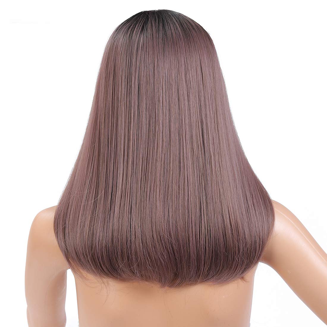 Ombre Wig Synthetic Wigs For Women 30" Long Straight Middle Part(1b/blond Color)
