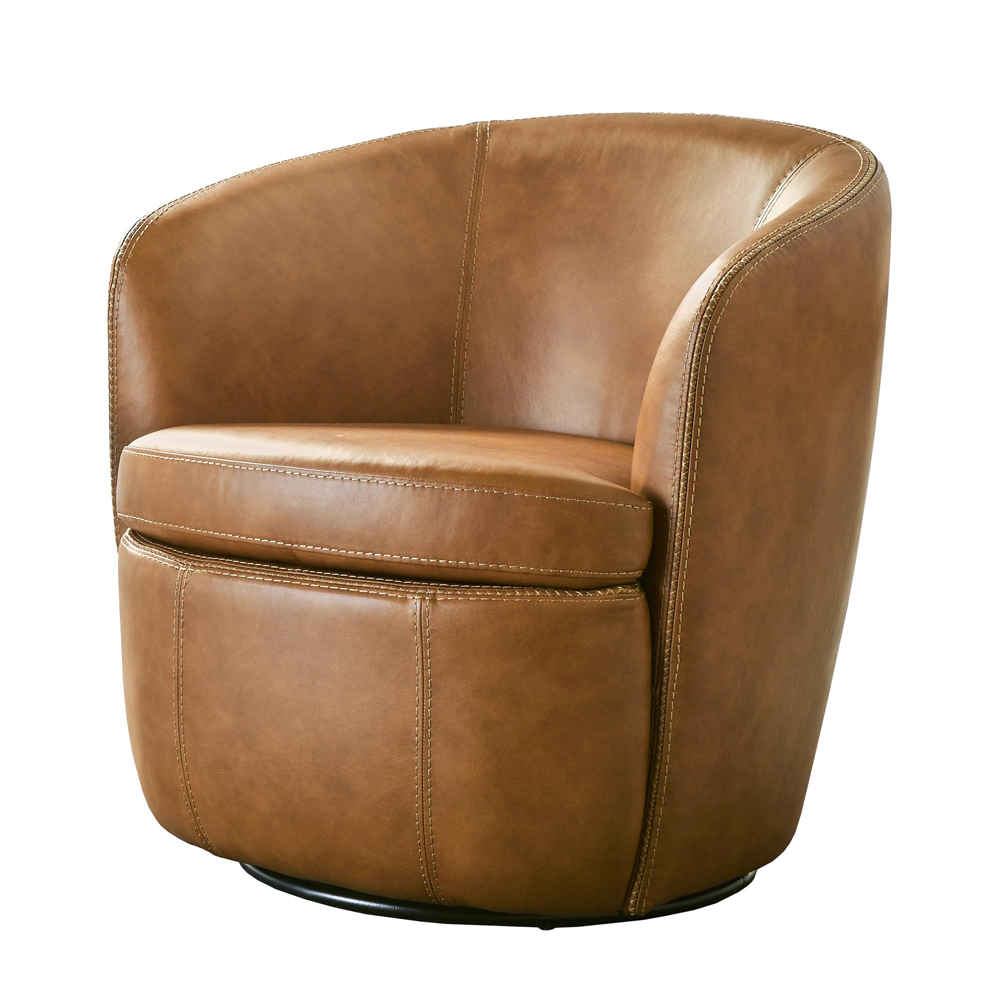 Parker Living Barolo - Vintage Caramel All Italian Leather Swivel Club Chair