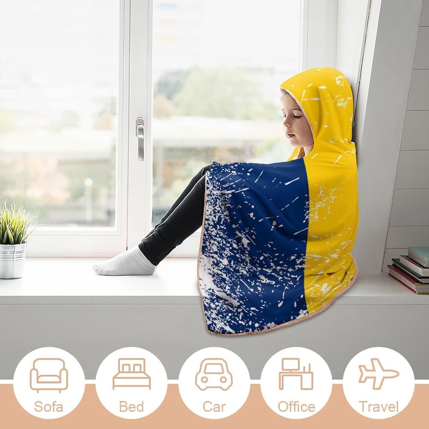 Chad Vintage Flag Fashion Wearable Blanket Hoodie Fleece Throw Cloak Robe Unisex