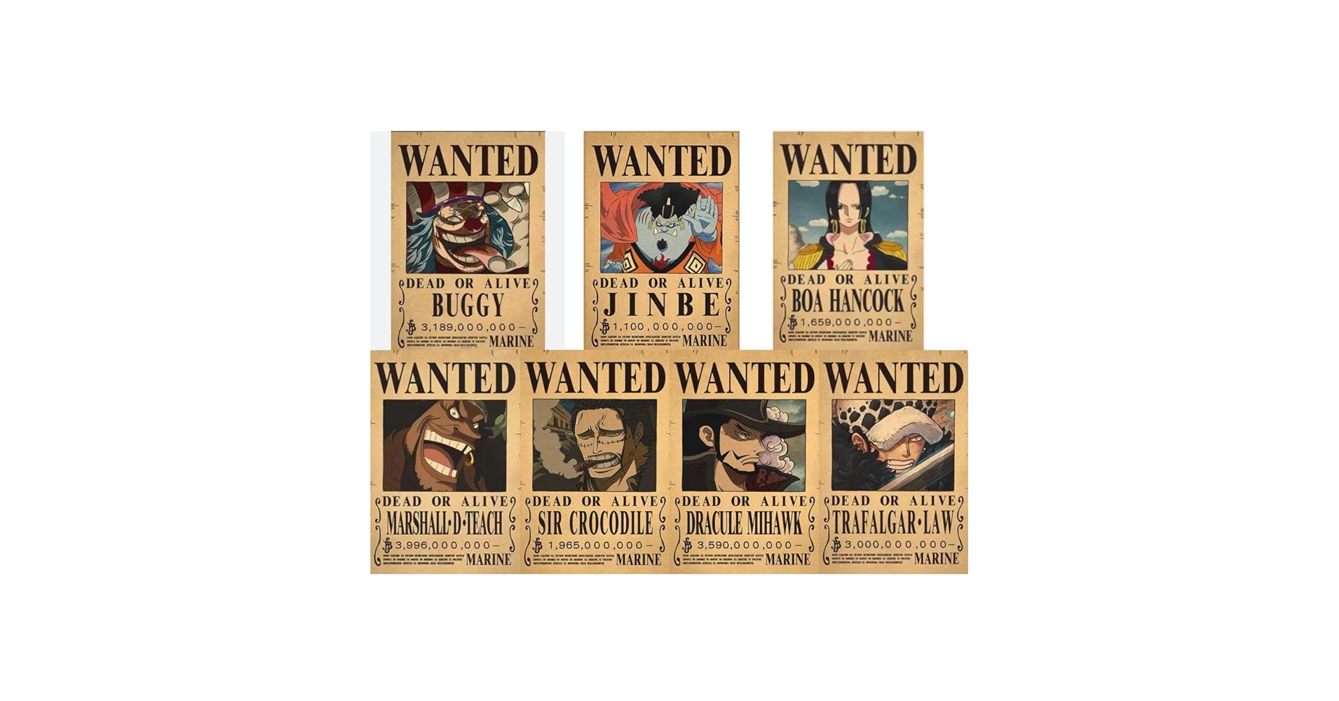 【希少】新品未使用　ONEPIECE　サインポスター　７枚まとめ売りおまけ付き Amazon.co.jp: ONEPIECE ワンピ ース 手配書ポスター 7枚セット