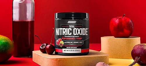 Miniatura 5 de ONNIT Polvo de rendimiento total de óxido nítrico, probado IGEN sin OMG, sabor a ponche de frutas, suplemento dietético sin cafeína para apoyar el