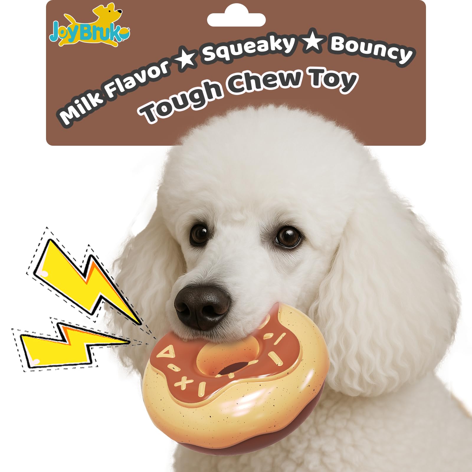 Juguetes para perros para masticadores agresivos, juguete masticable indestructible chirriante para mantenerlos ocupados, dona de goma interactiva con sabor a leche y rebote, limpieza de