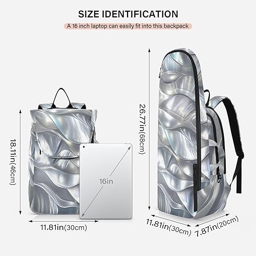 Miniatura 3 de Mochila de tenis para mujer y hombre, transpirable, con carcasa plateada, bolsa de viaje deportiva para hombres y mujeres, bolsa deportiva de tenis