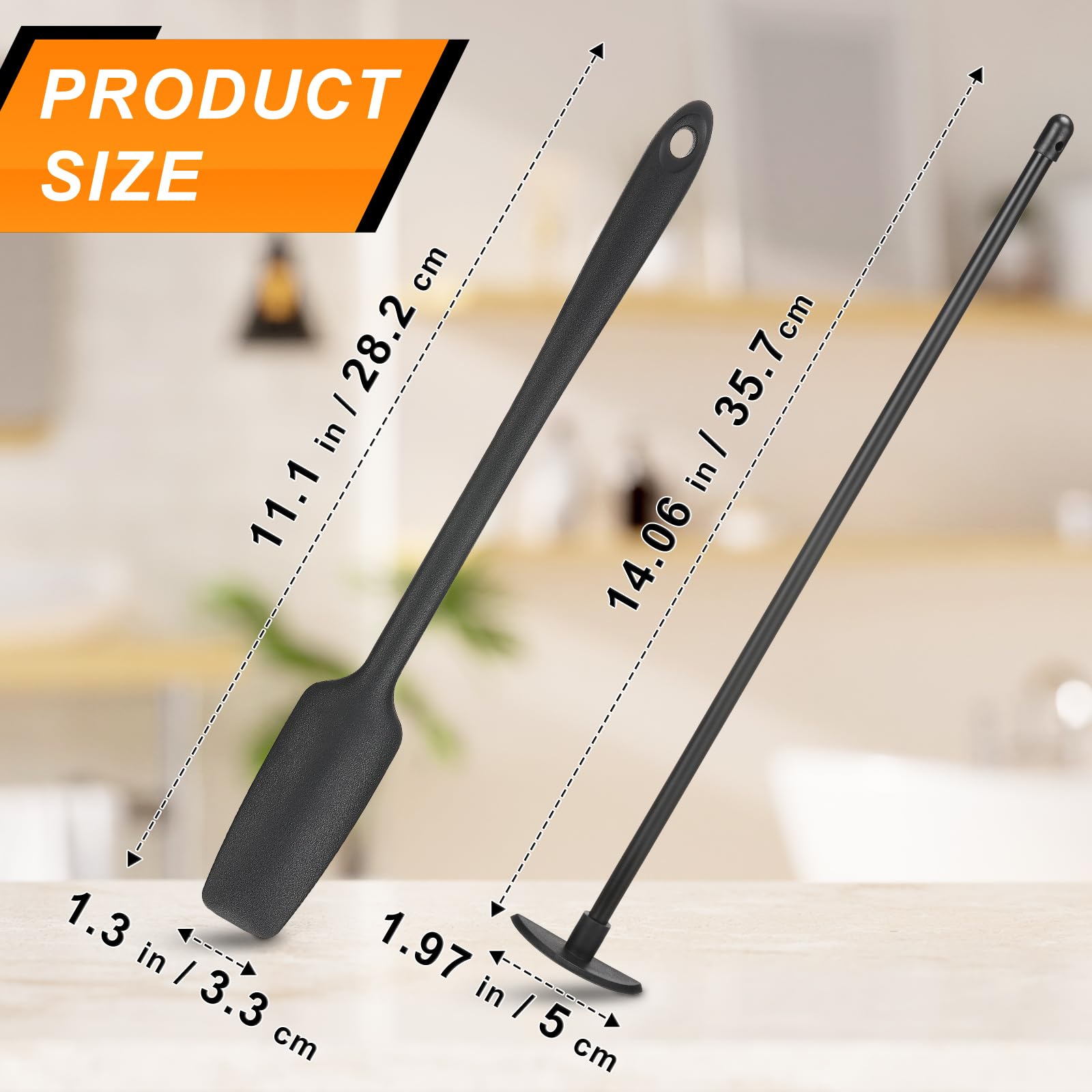 Blender Spatel Set, Under Blade Bottle Scraper and Jar Scraper Blender, Reusable High Heat for Jar, Bottle, et
