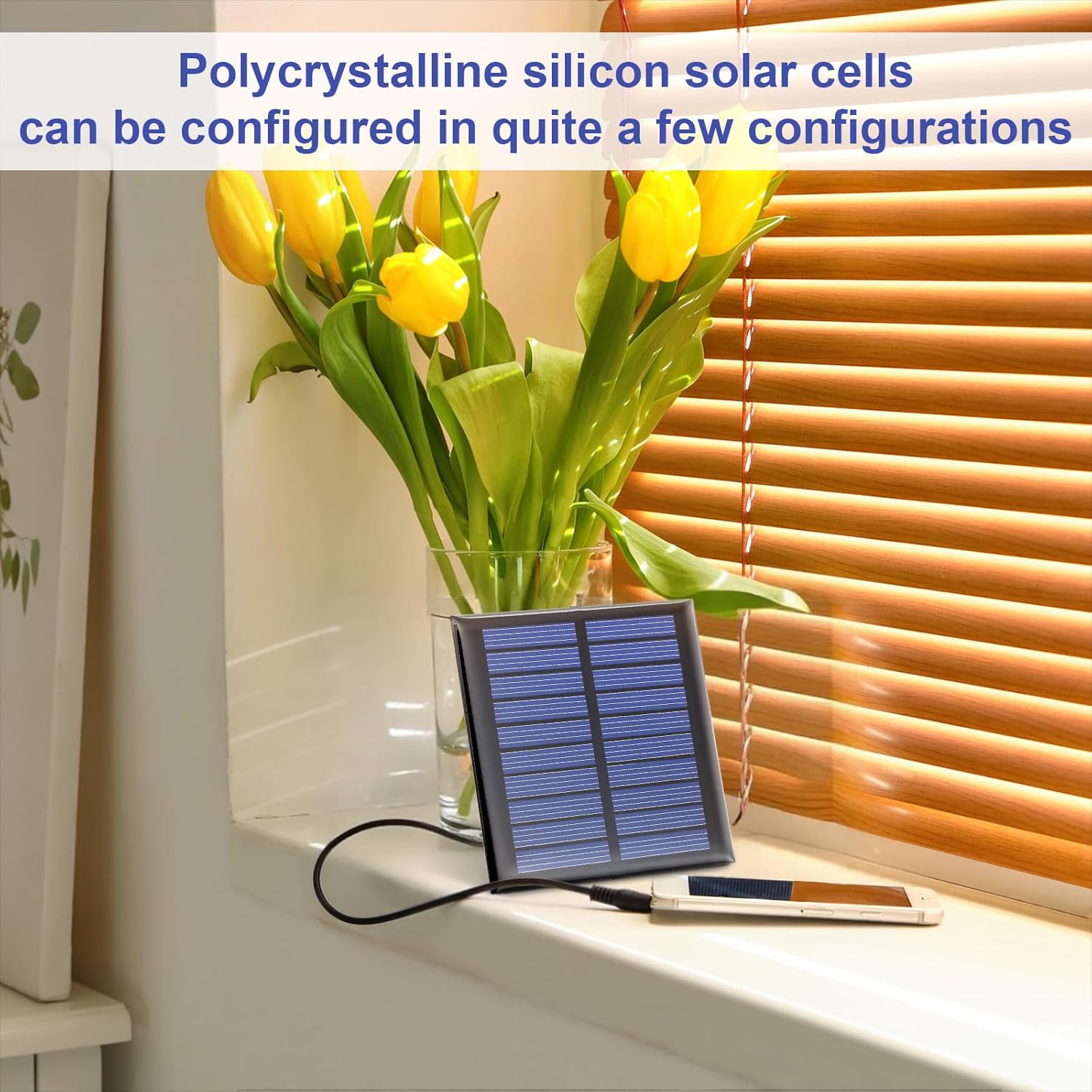 Tellegloww 10 Pcs 0.5w 5v 100ma Mini Small Solar Panel Bulk 80 x 80 mm Micro Solar Panels with Wire Clips Module Kit DIY Solar Epoxy Cell Charger Photovoltaic Cell for Light Charger Flashlight