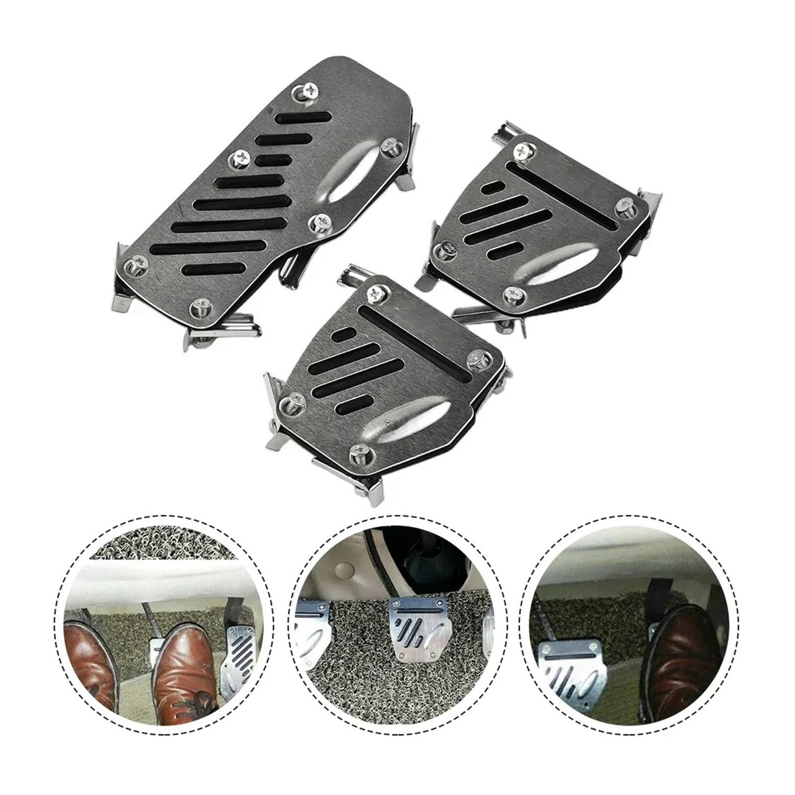 Copertura Pedale Accessori Generalia utomo bilistici 3 Pezzi Pedale dell'acceleratore Frizione del Freno pedaliera Antiscivolo in Lega di Alluminio Pedali Antiscivolo(Manual Red 3pcs)