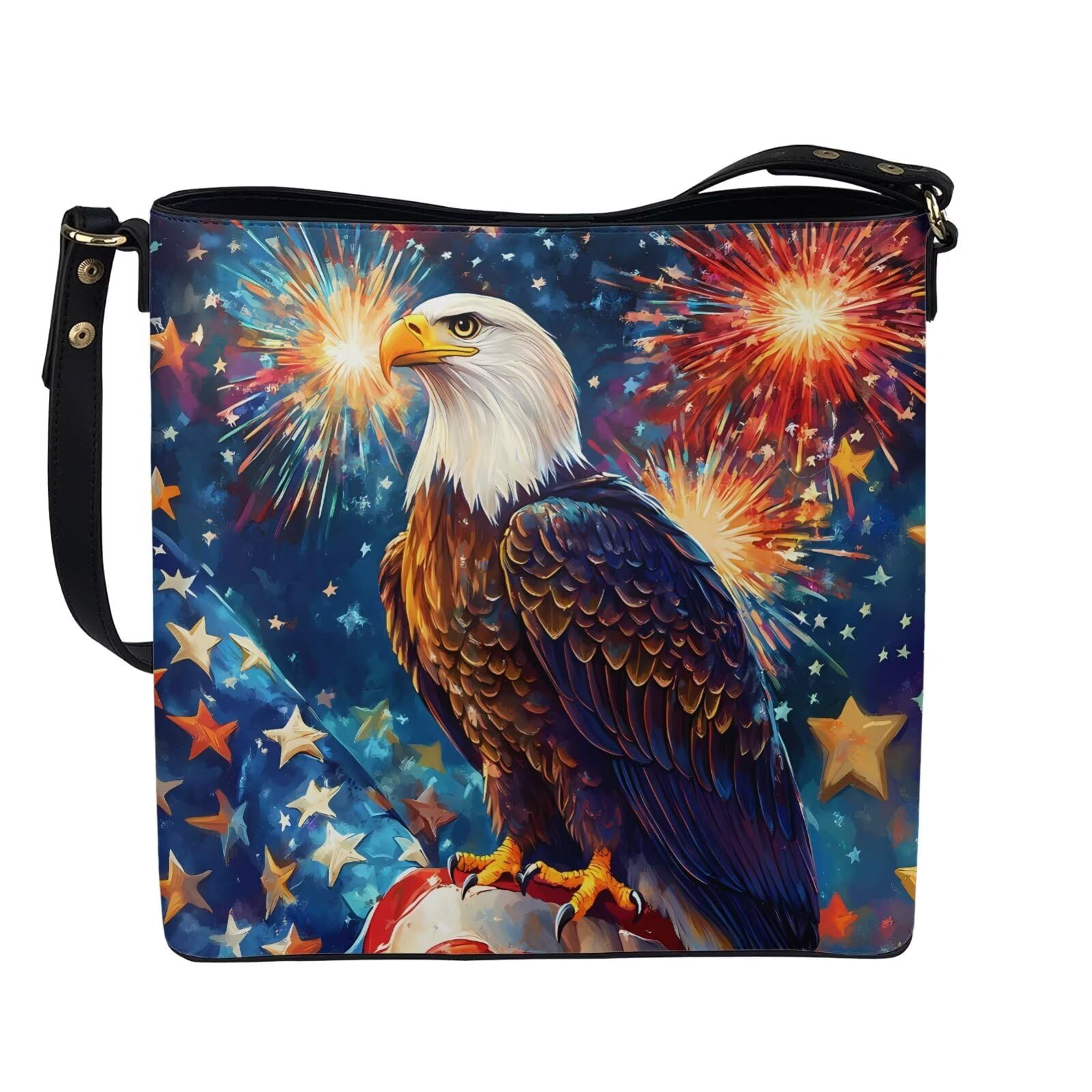 HUGS IDEA Boho Bags for Women Leather Handbag Shoulder Bucket Crossbody Purse
