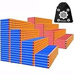 POKONBOY Compatible with Nerf Darts Bullets - 1200 PCS Refill Bullet Darts Compatible with Nerf Guns N-Strike Elite Series Gun Toys for Boys Party Favors with Storage Bags(Red and Blue)