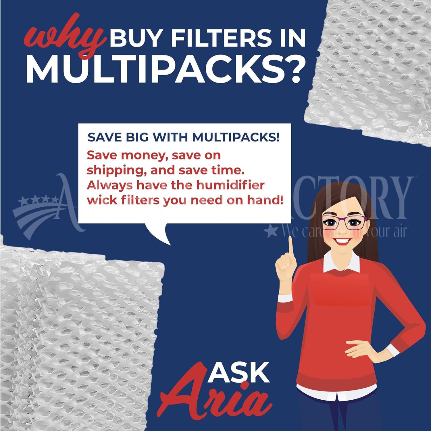 Air Filter Factory Wick Filter 889-WGN, 890-WGN, W889-WGN, P-HF001-WGN, WGN-8990 Replacement for Walgreens Humidifier Wick Filter 2-Pack