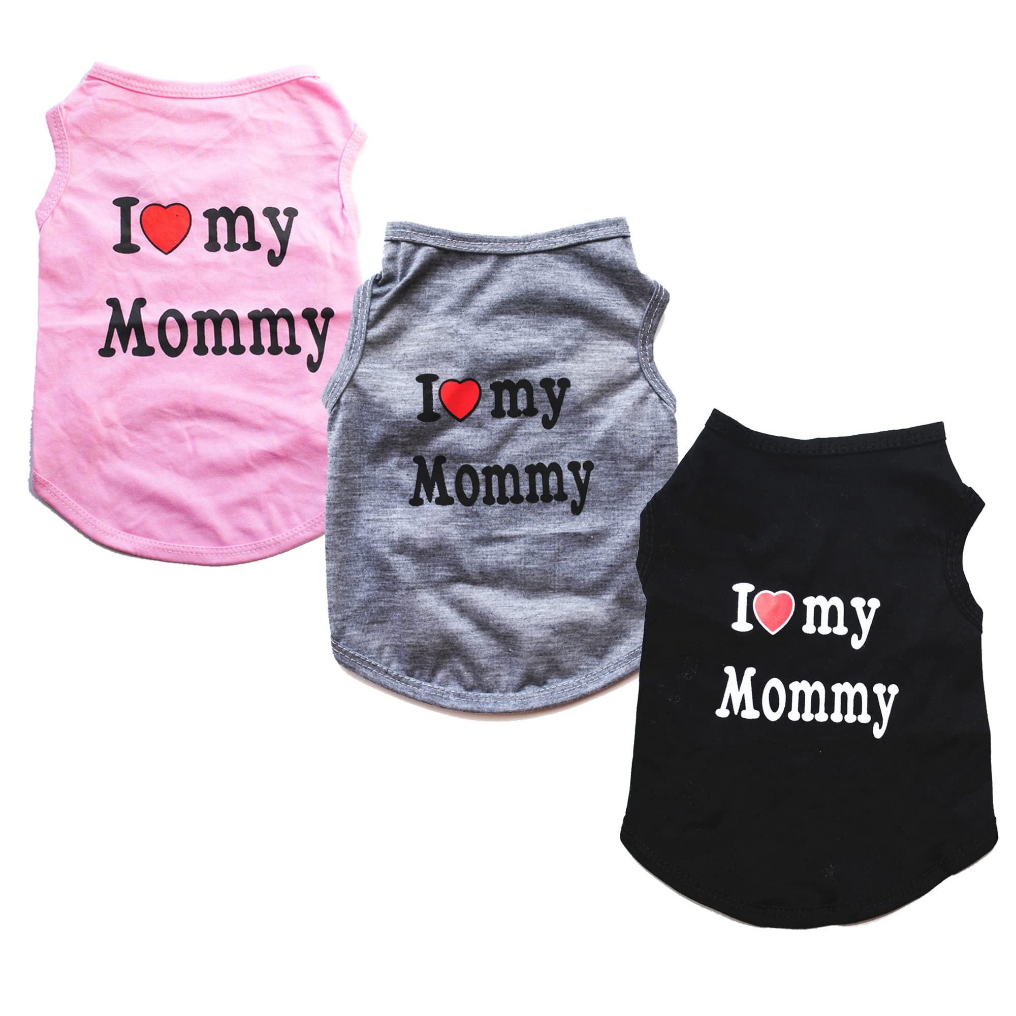3er-Pack Hunde-Shirts Für Kleine Hunde - Weiche, Atmungsaktive Sommerkleidung Mit 'I Love My Daddy'-Motiv