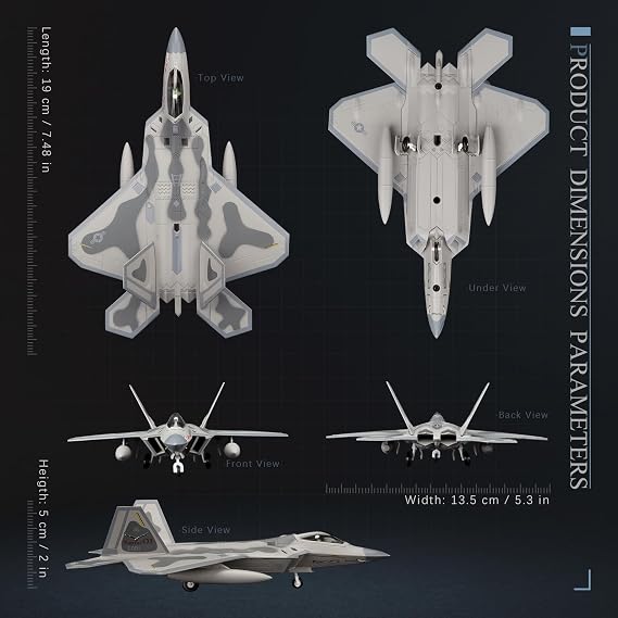 HANGHANG 1/100 Military Model Plane F-22 Raptor 01 Alloy Fighter Plane Model,Model Airplane for Collection and Gift