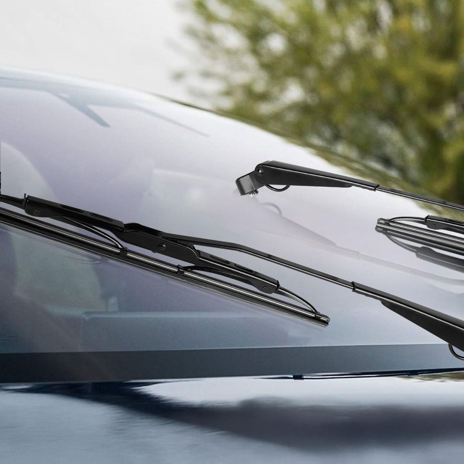 SWAWIS Motore Tergicristallo Universale 12V con Braccio e Lama 105° di Oscillazione Compatibile con Trattori, Jeep e Altri Veicoli