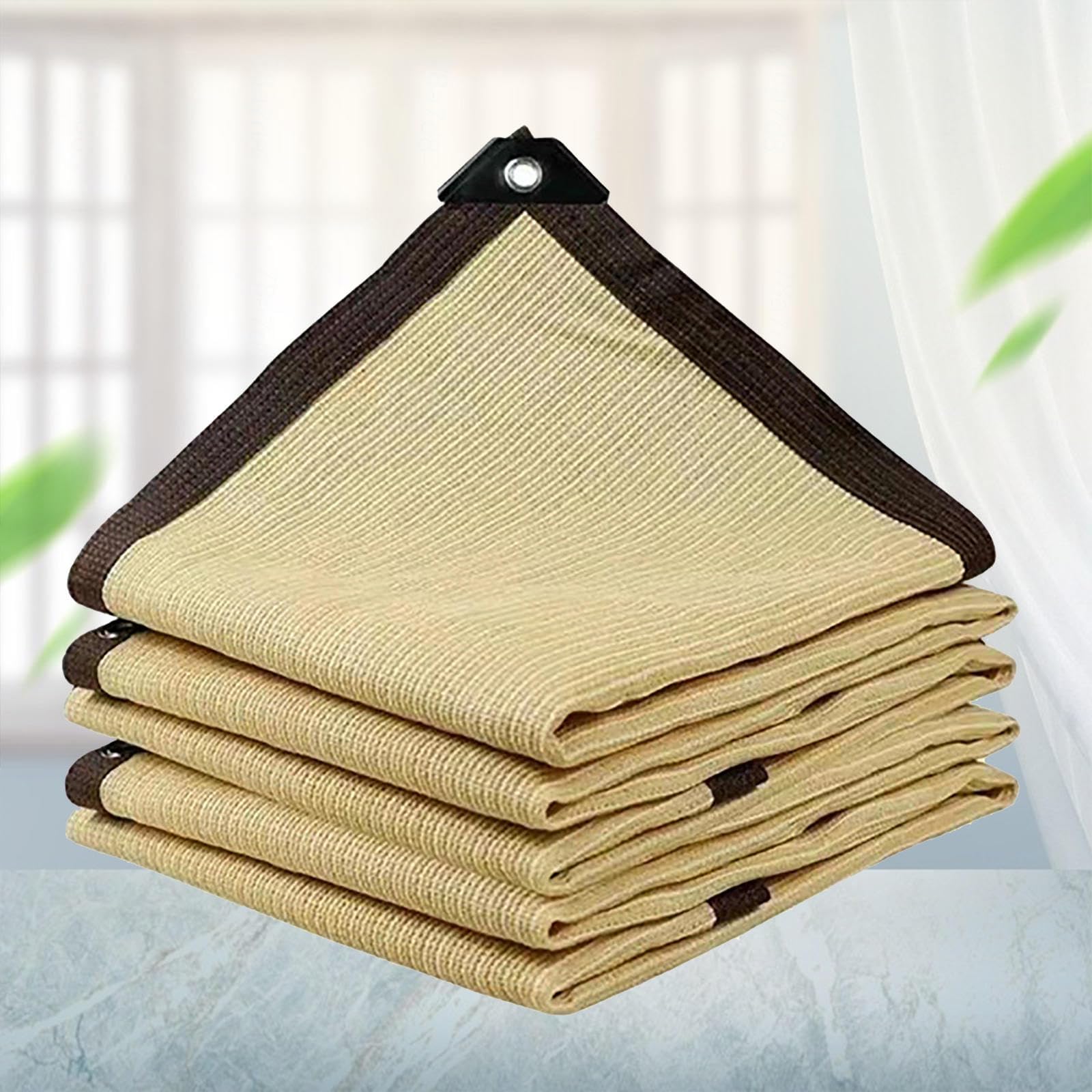 Toile d'ombrage rectangulaire beige 5x7m en tissu haute densité