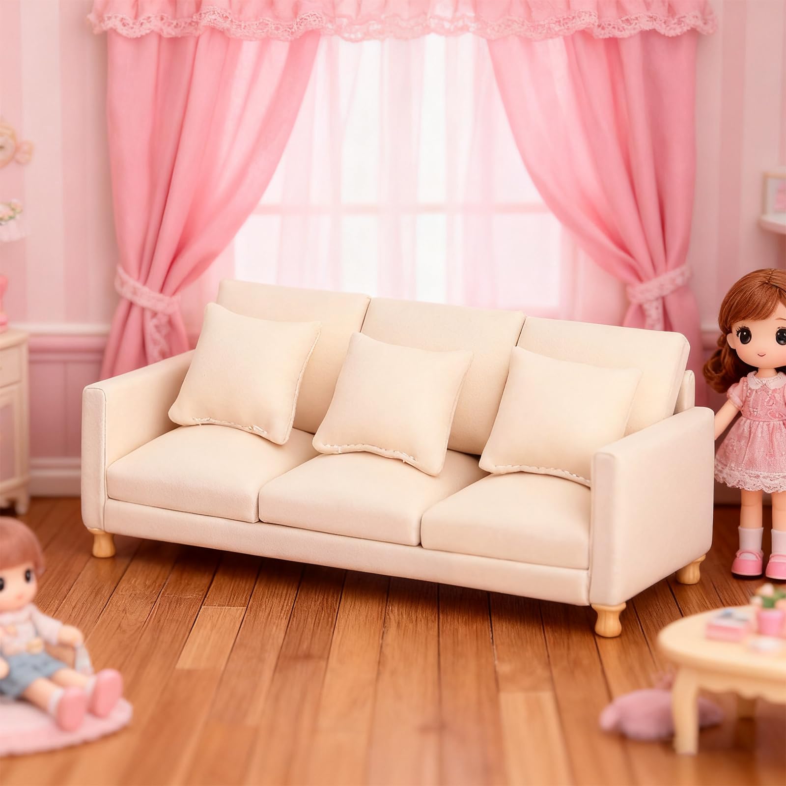 Amazon | 高級ミニチュアソファモデルフィギュア 3 人掛けソファ置物 1 