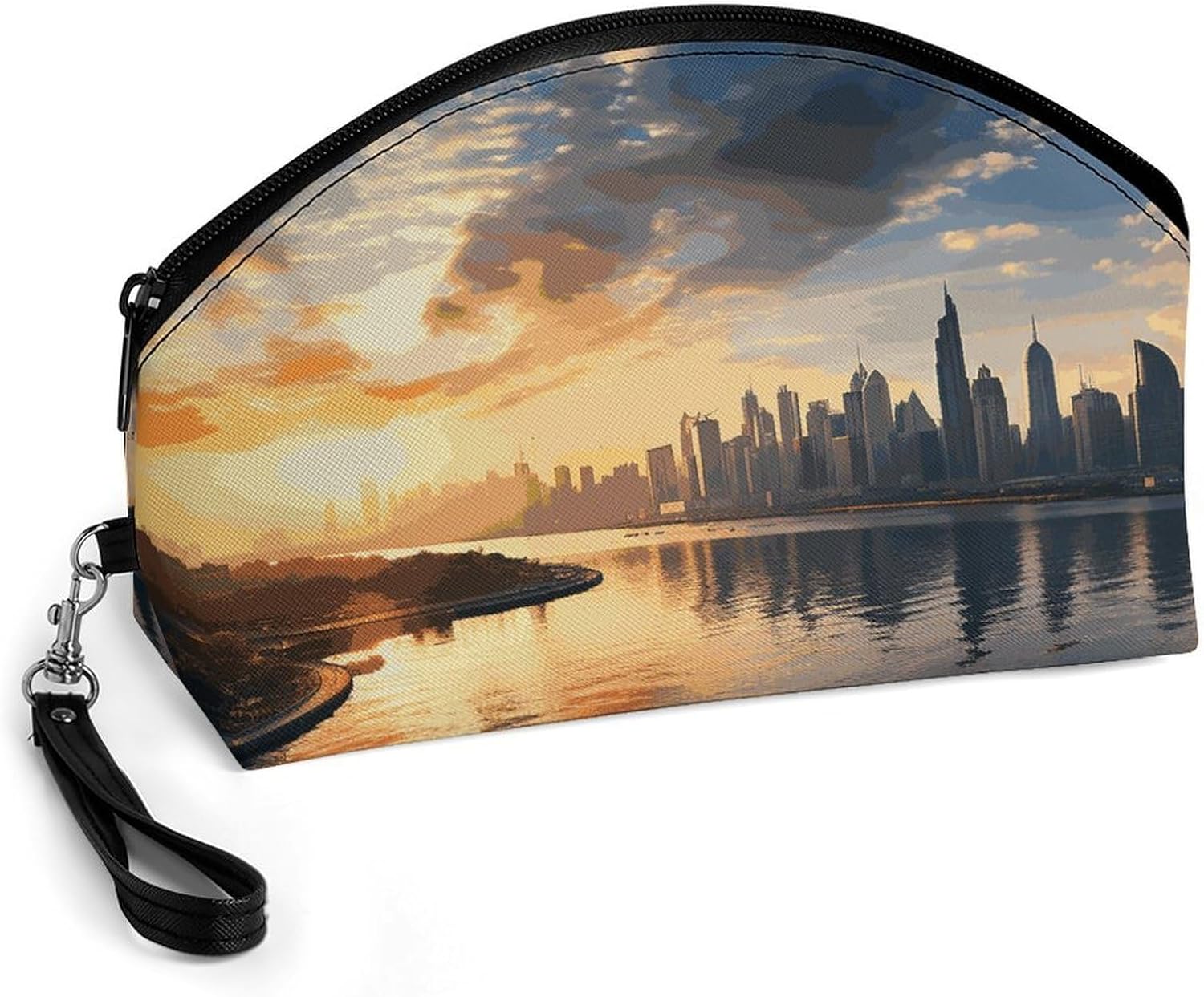New York in The Sunset Makeup Bag Toiletry Bag Cosmetic Organizer