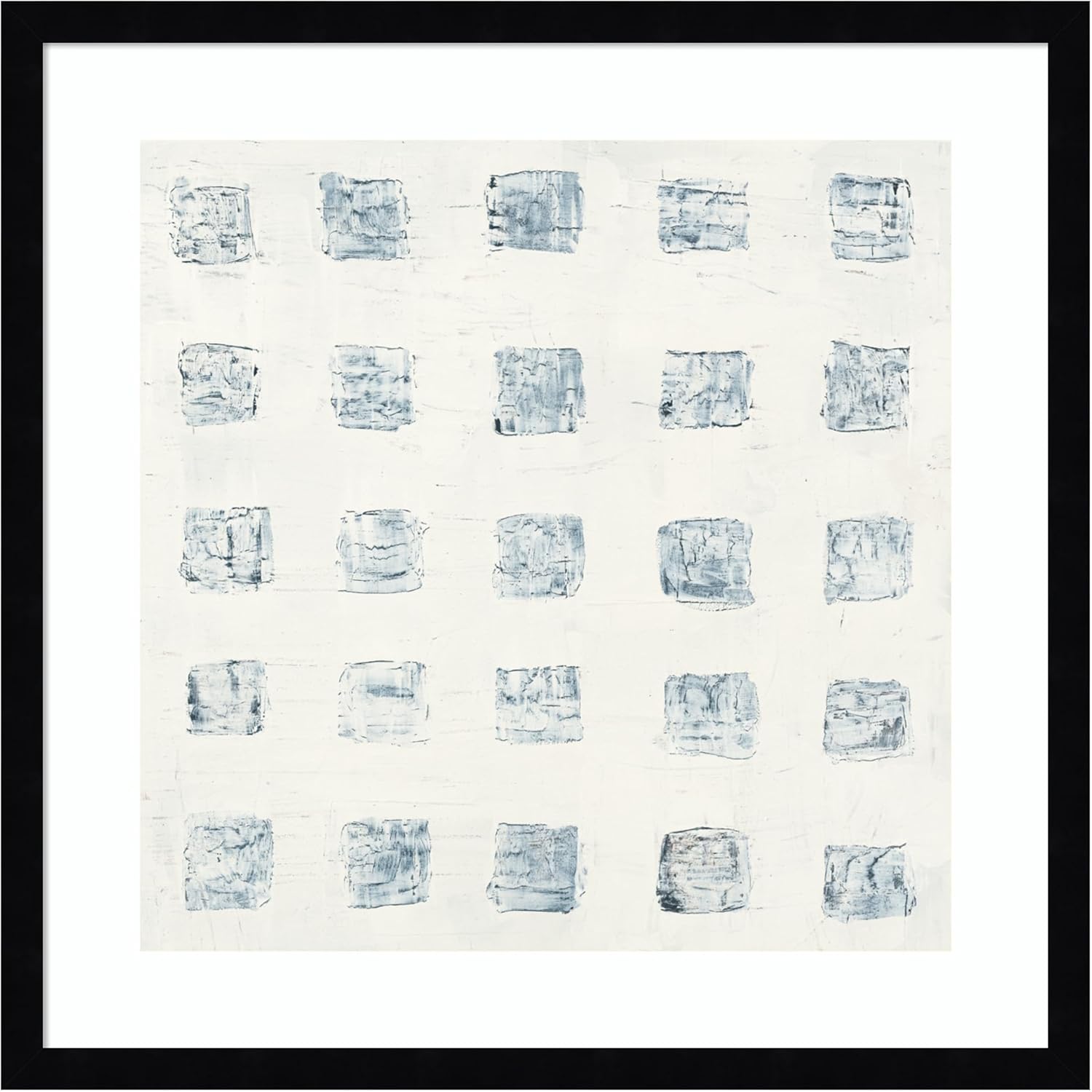 Amanti Art Framed Wall Art Print 21x21 Squares on White by Wild Apple Portfolio, Abstract Wall Art, Modern Contemporary Decor, Medium Poster Painting Artwork for Living Room, Bedroom, Bathroom,
