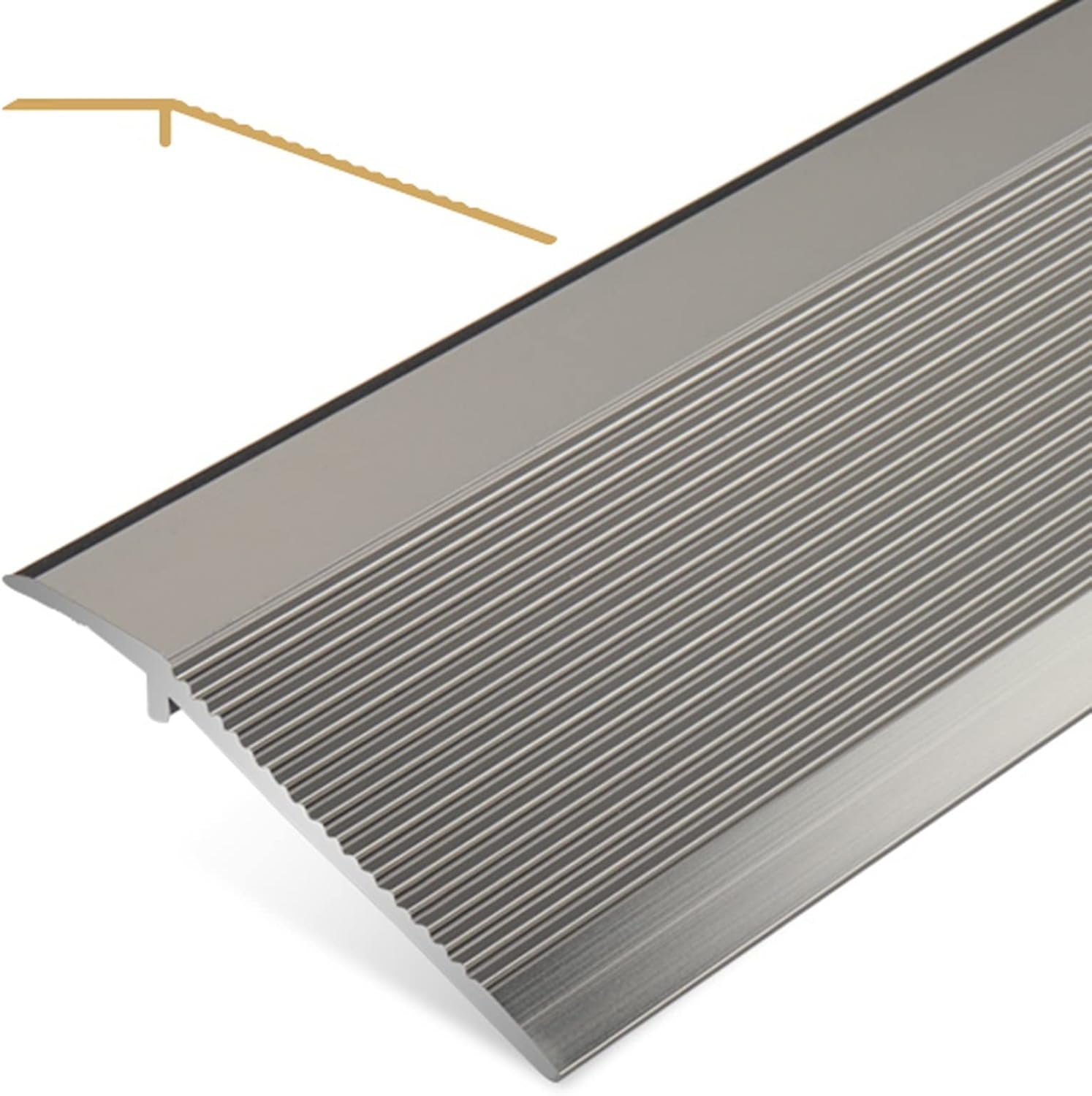 Wood to Tile Transition Strips 72 Inches Arc Floor Cover, Aluminum Alloy Threshold Strip Ideal for Laminate, Hardwood in Doorways - Easy Installation