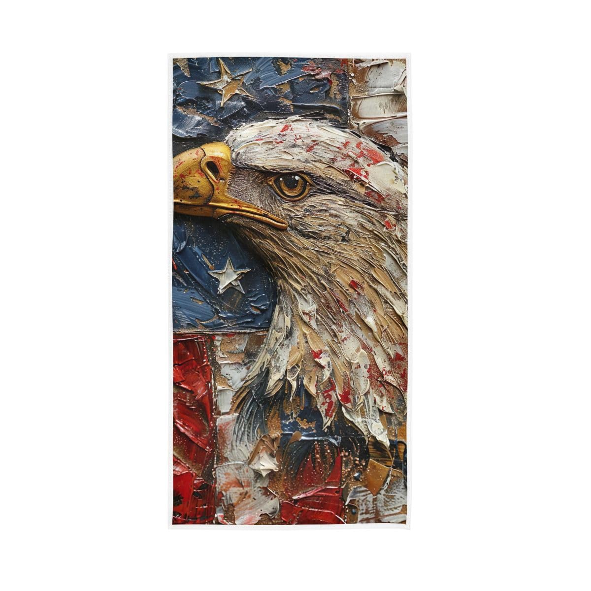 HUYGD American Flag Painting Hand Towel Cotton Absorbent Soft Decorative Towel for Bathroom 15 x 30 Inch