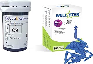 WELLSTAR 100 ROUND Glucometer Lancets�with GLUCOLAB Test Strips